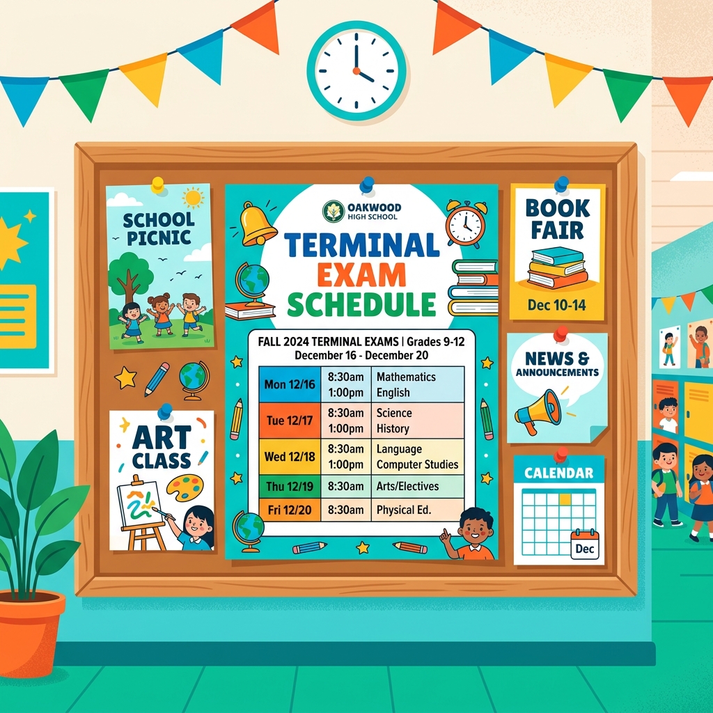 First Terminal Exam Schedule 2083